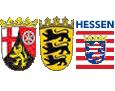 Landeslogos Rheinland-Pfalz, Baden Württemberg und Hessen